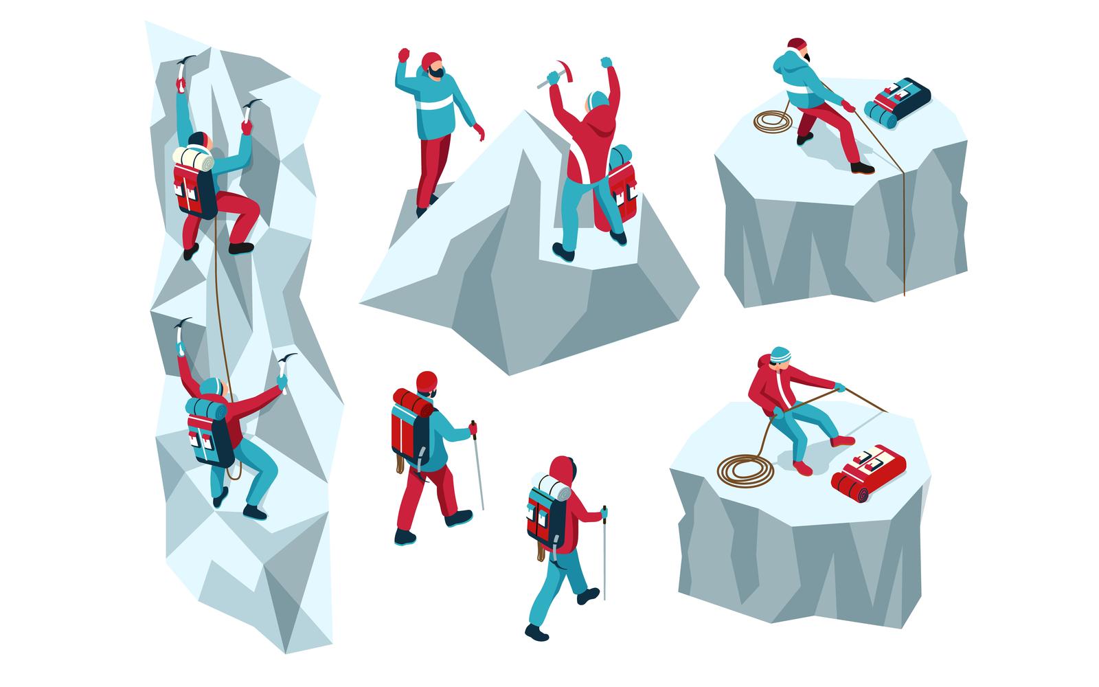 Isometric Mountaineering Set 201010532 Vector Illustration Concept