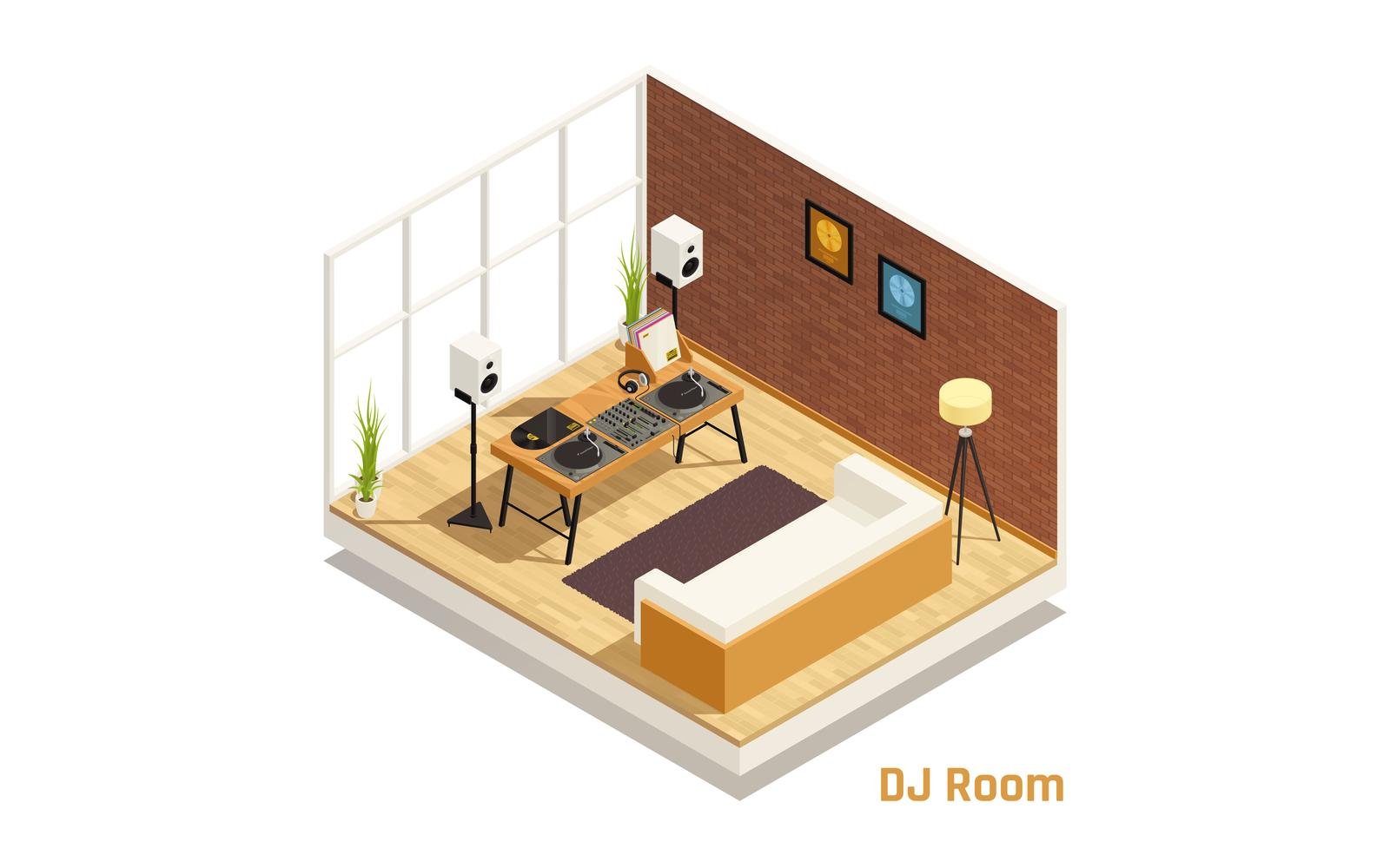 Dj Set Isometric Composition 201010103 Vector Illustration Concept