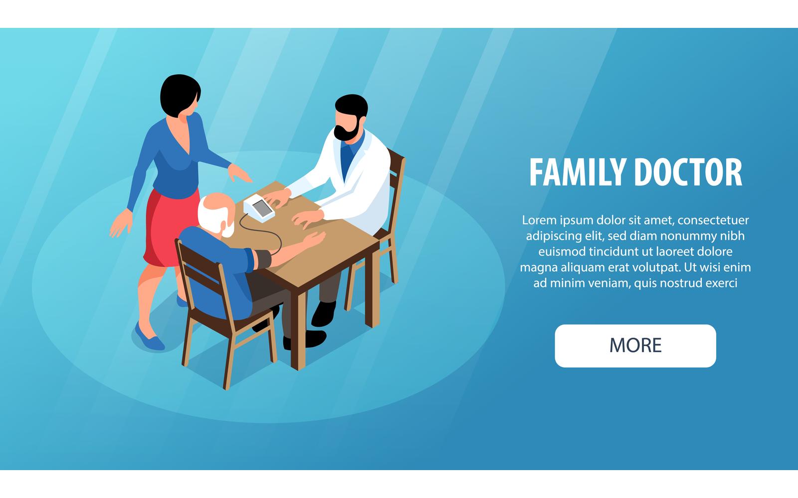 Isometric Family Doctor Horizontal 201010520 Vector Illustration Concept