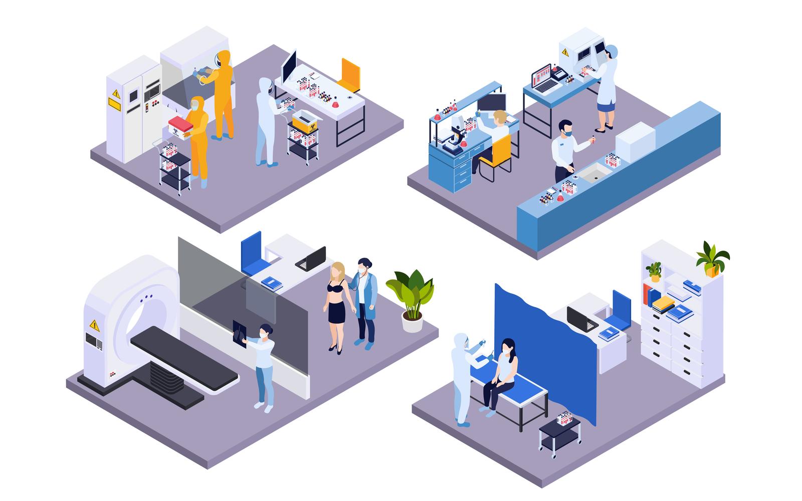 Laboratory Medical Testing  Isometric 201003911 Vector Illustration Concept