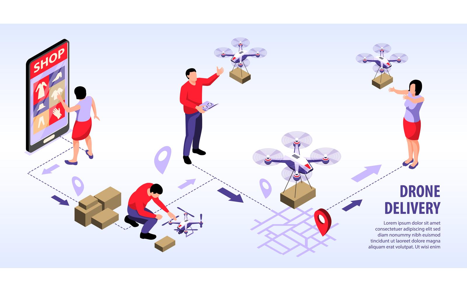 Isometric Drone Infographics 201010511 Vector Illustration Concept