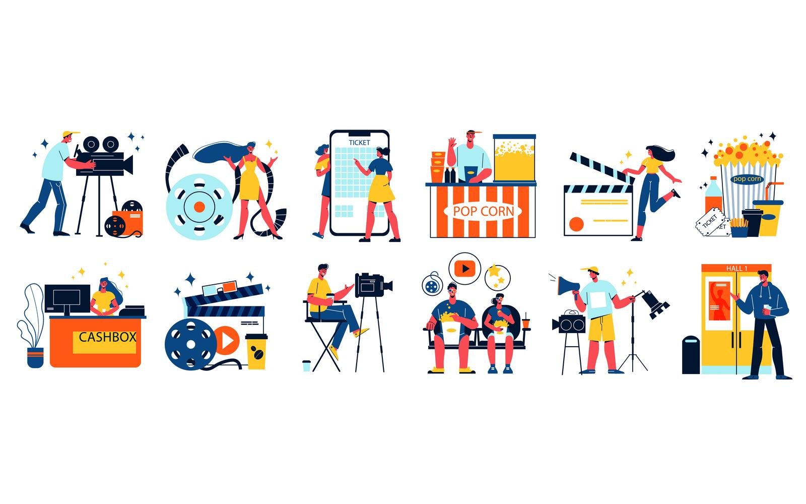 Cinema Movie Set 200960515 Vector Illustration Concept