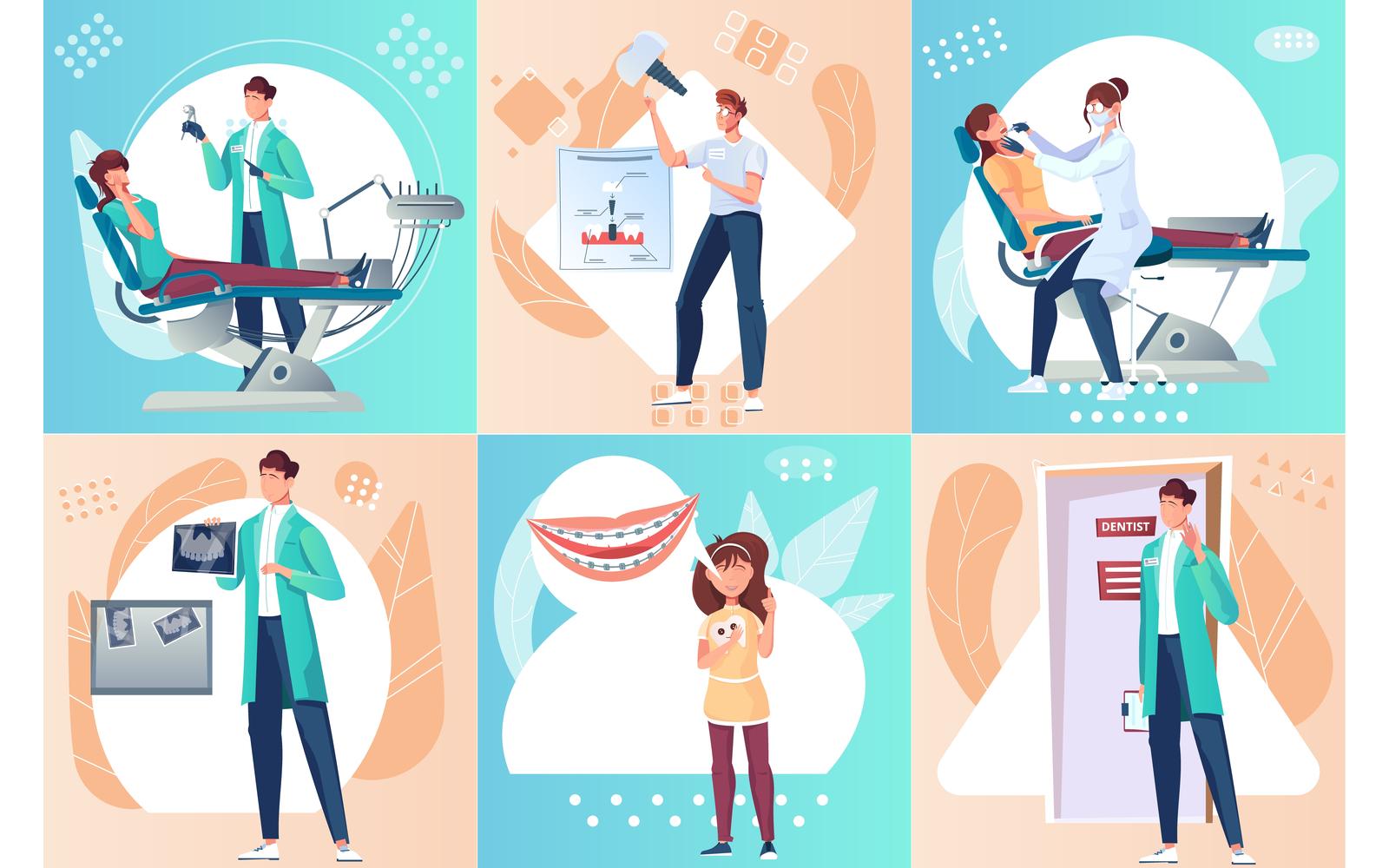 Dentistry Composition Set Flat 200951146 Vector Illustration Concept