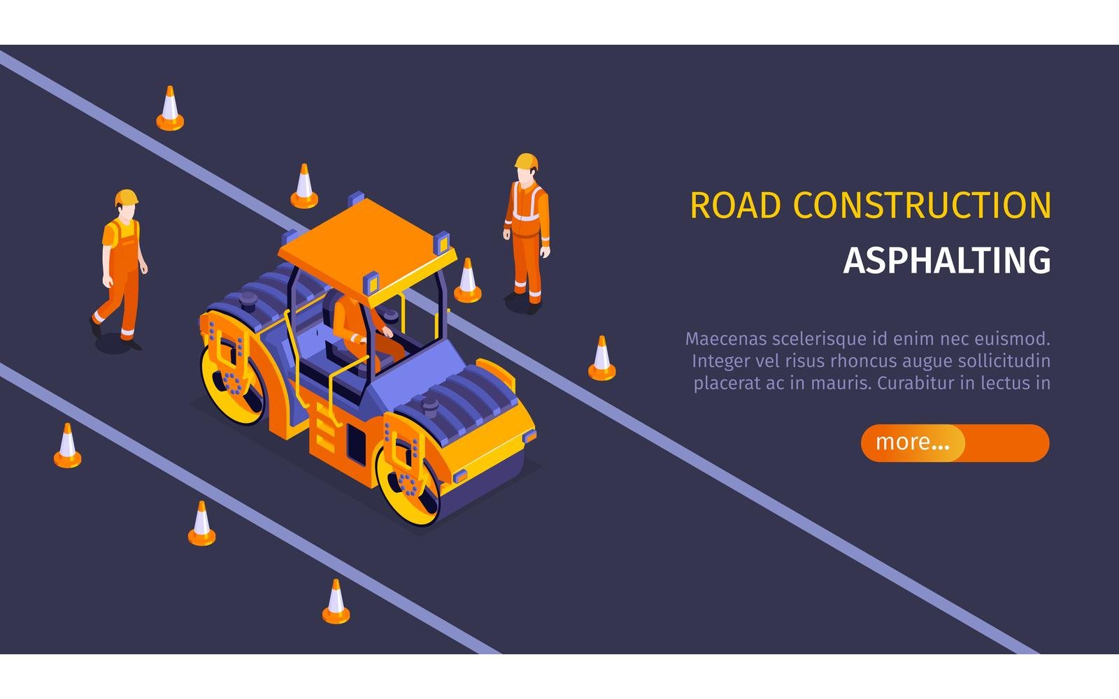 Isometric Road Construction Horizontal Banner 200950413 Vector Illustration Concept