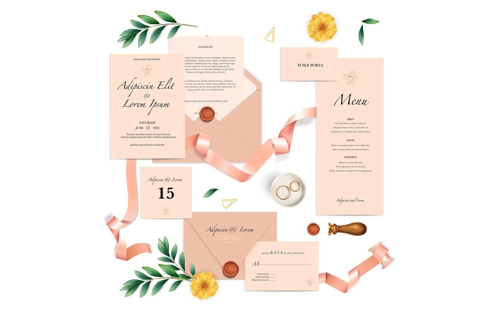 Realistic Wedding Mockup Templates-01 200930505 Vector Illustration Concept