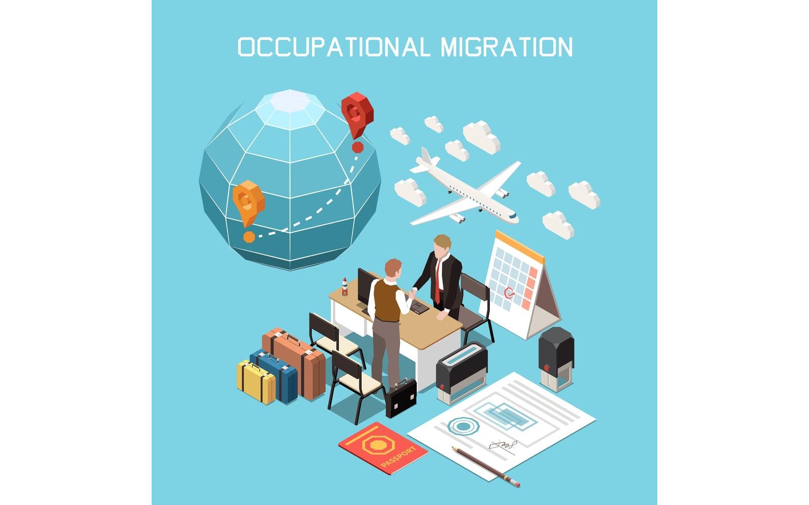 Population Mobility Migration Displacement Isometric 200910928 Vector Illustration Concept