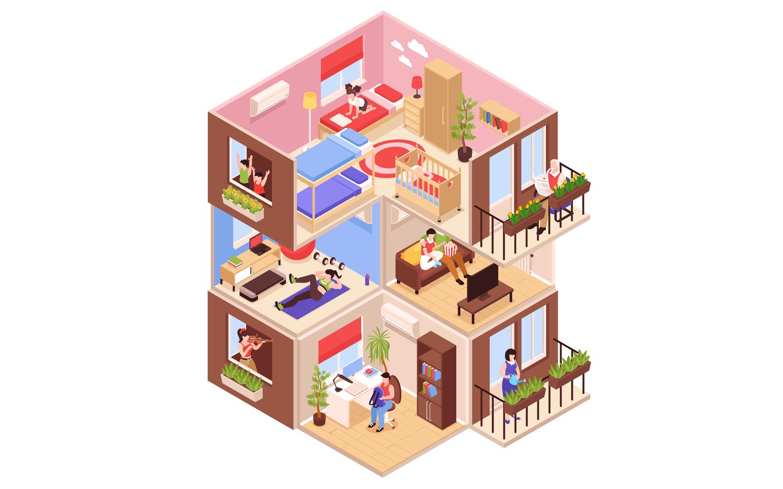 Isometric Neighbors 200912124 Vector Illustration Concept