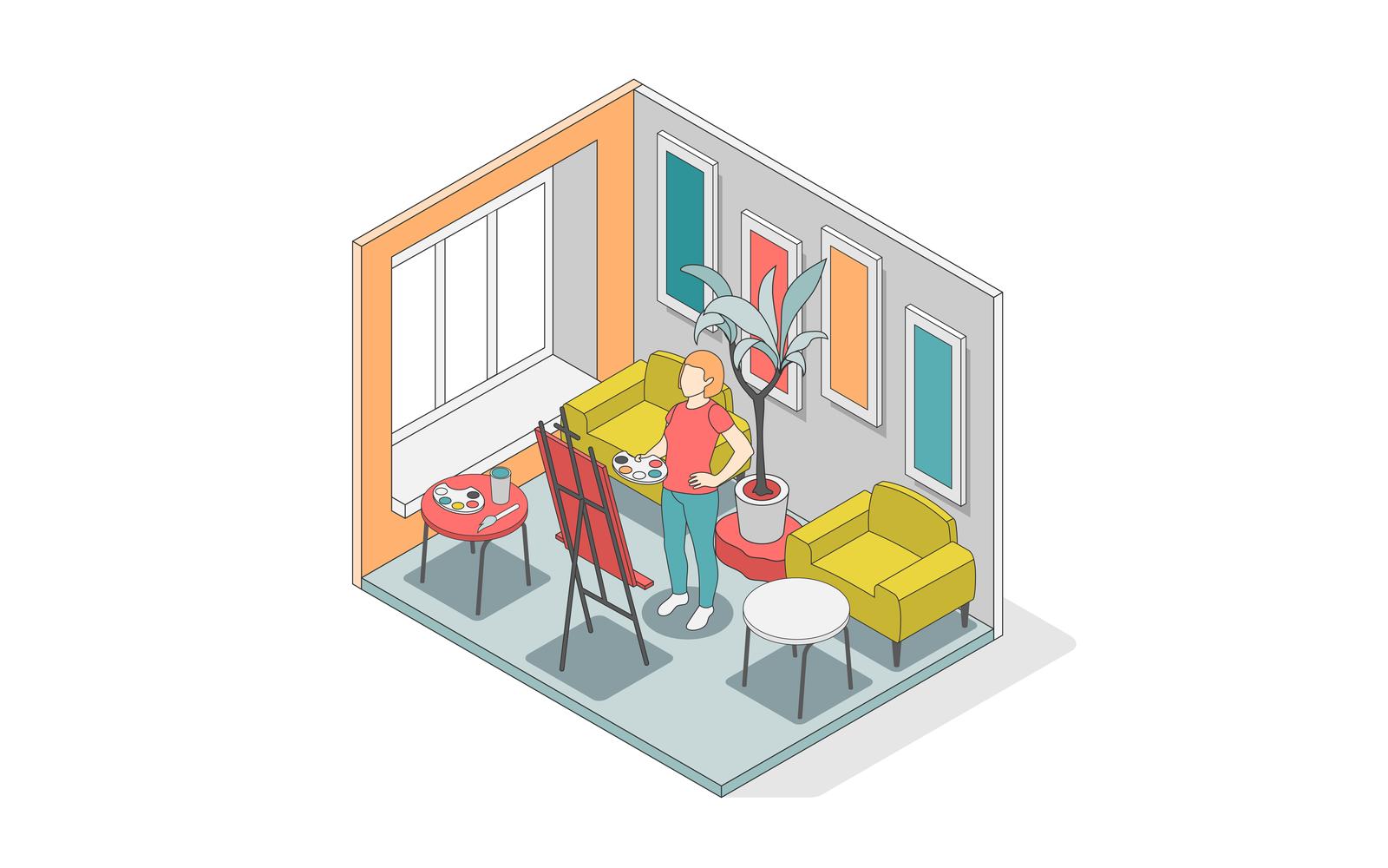 Self Care Concept Isometric Composition 200930113 Vector Illustration Concept