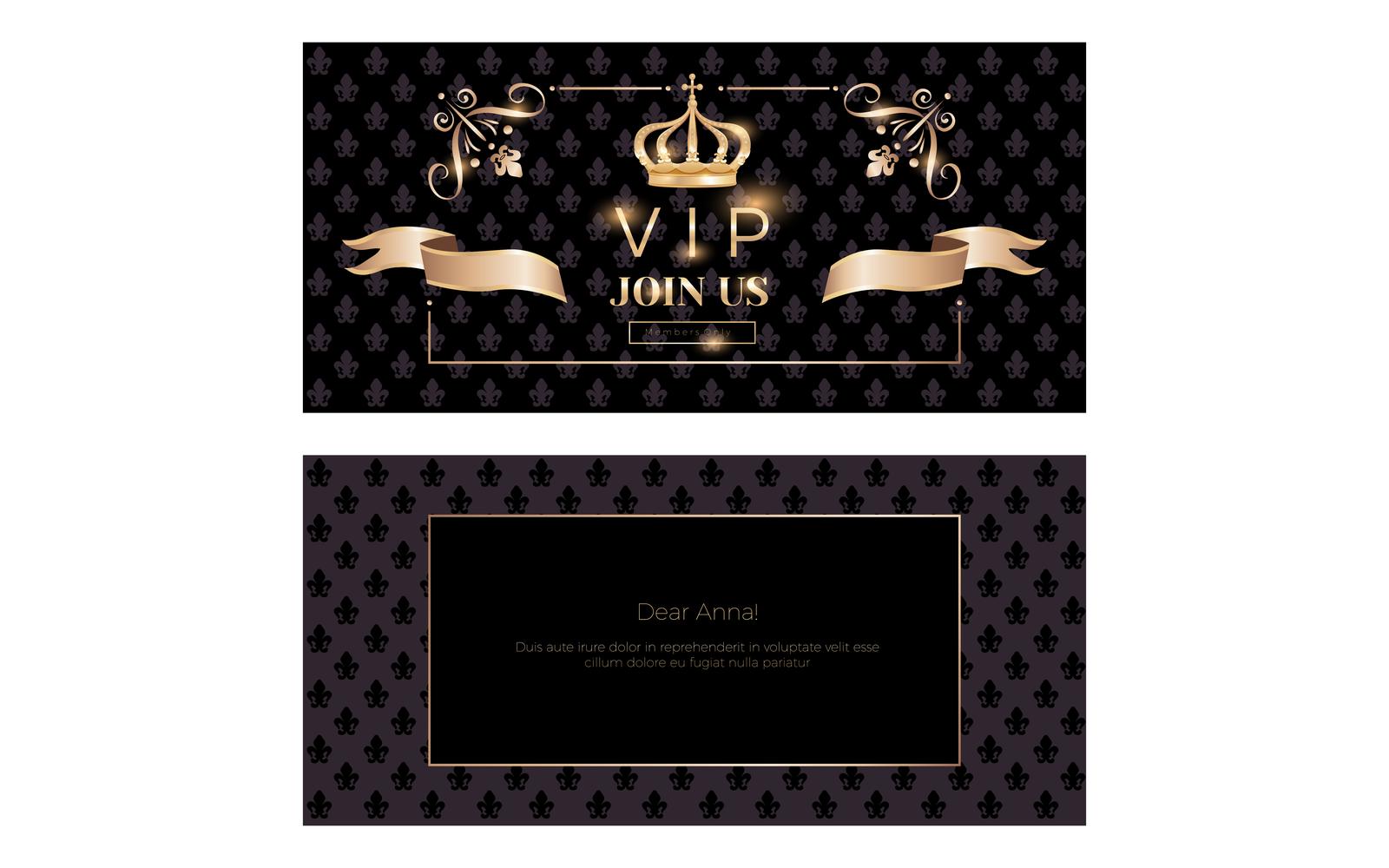 Royal Golden Crown Invitation Set 200900341 Vector Illustration Concept