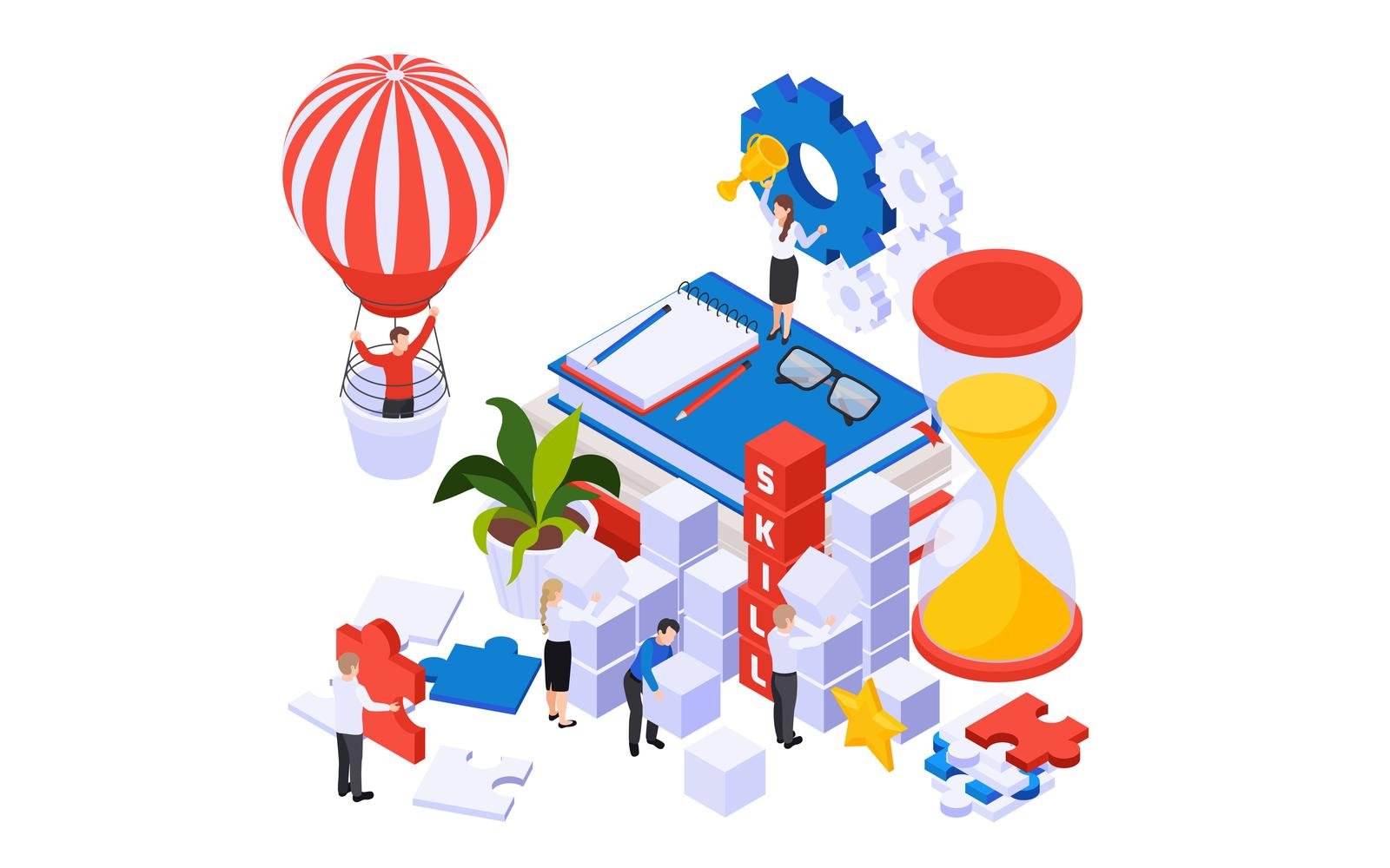 Personal Growth Self Development Isometric 200903909 Vector Illustration Concept