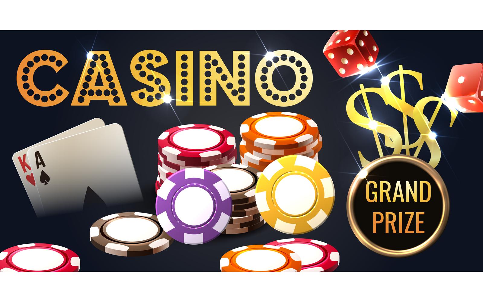 Realistic Casino Horizontal Poster-01 200800705 Vector Illustration Concept