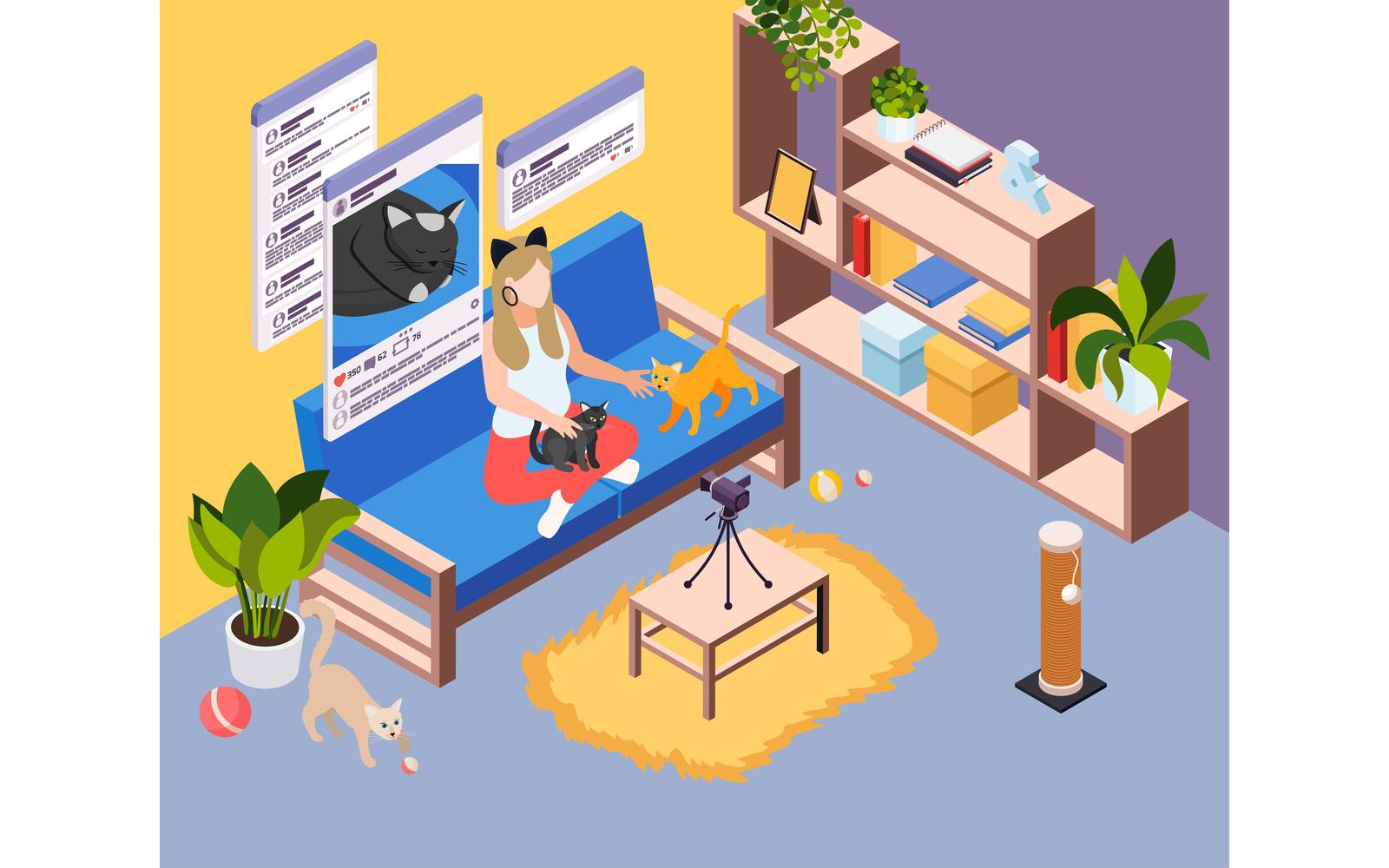 Blogging Vlogging Isometric 200703909 Vector Illustration Concept