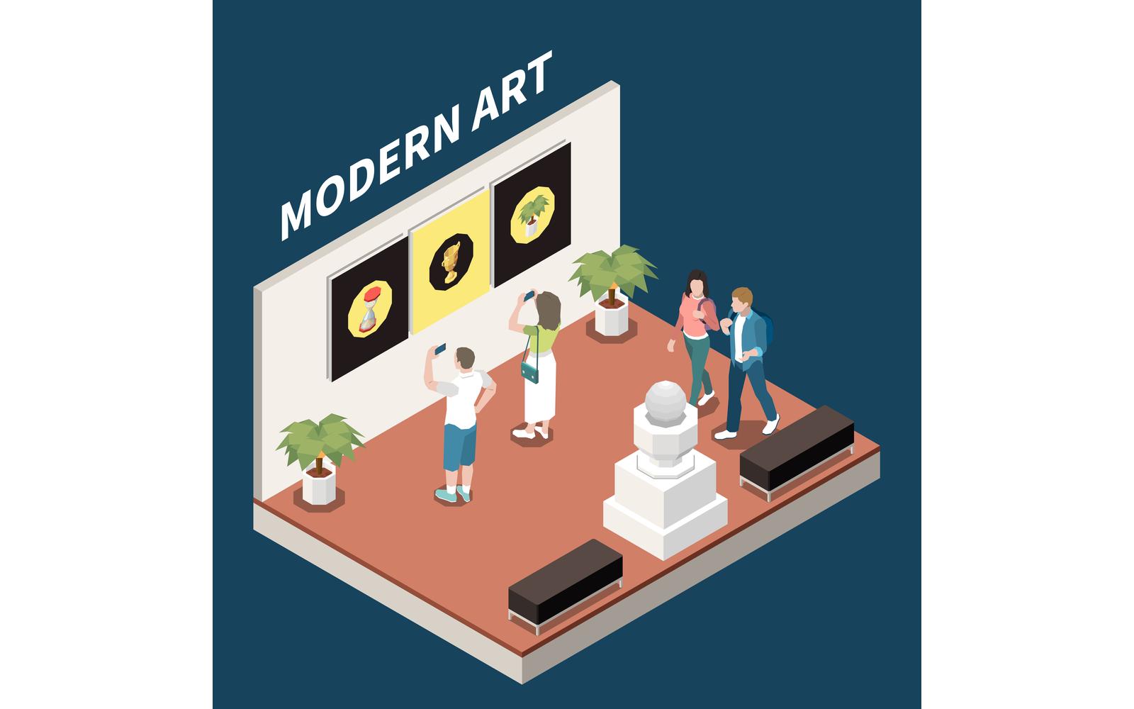 Art Gallery Exhibition Modern Museum Isometric 200810939 Vector Illustration Concept