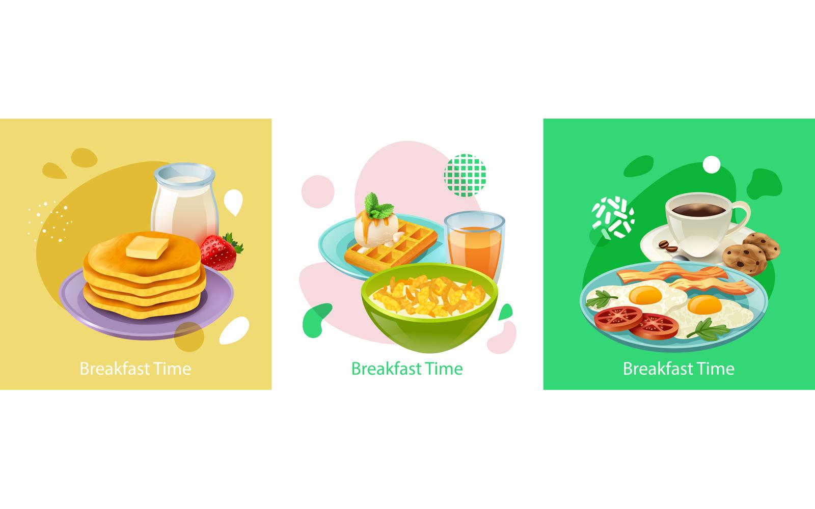 Realstic Breakfast Design Concept 200500713 Vector Illustration Concept