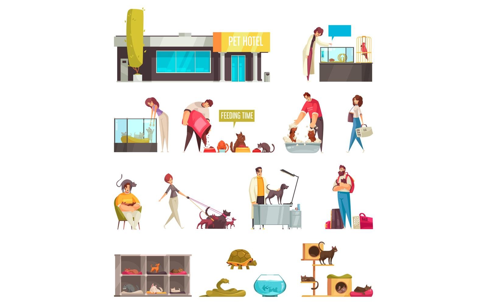 Pet Sitter Service Set 200212615 Vector Illustration Concept