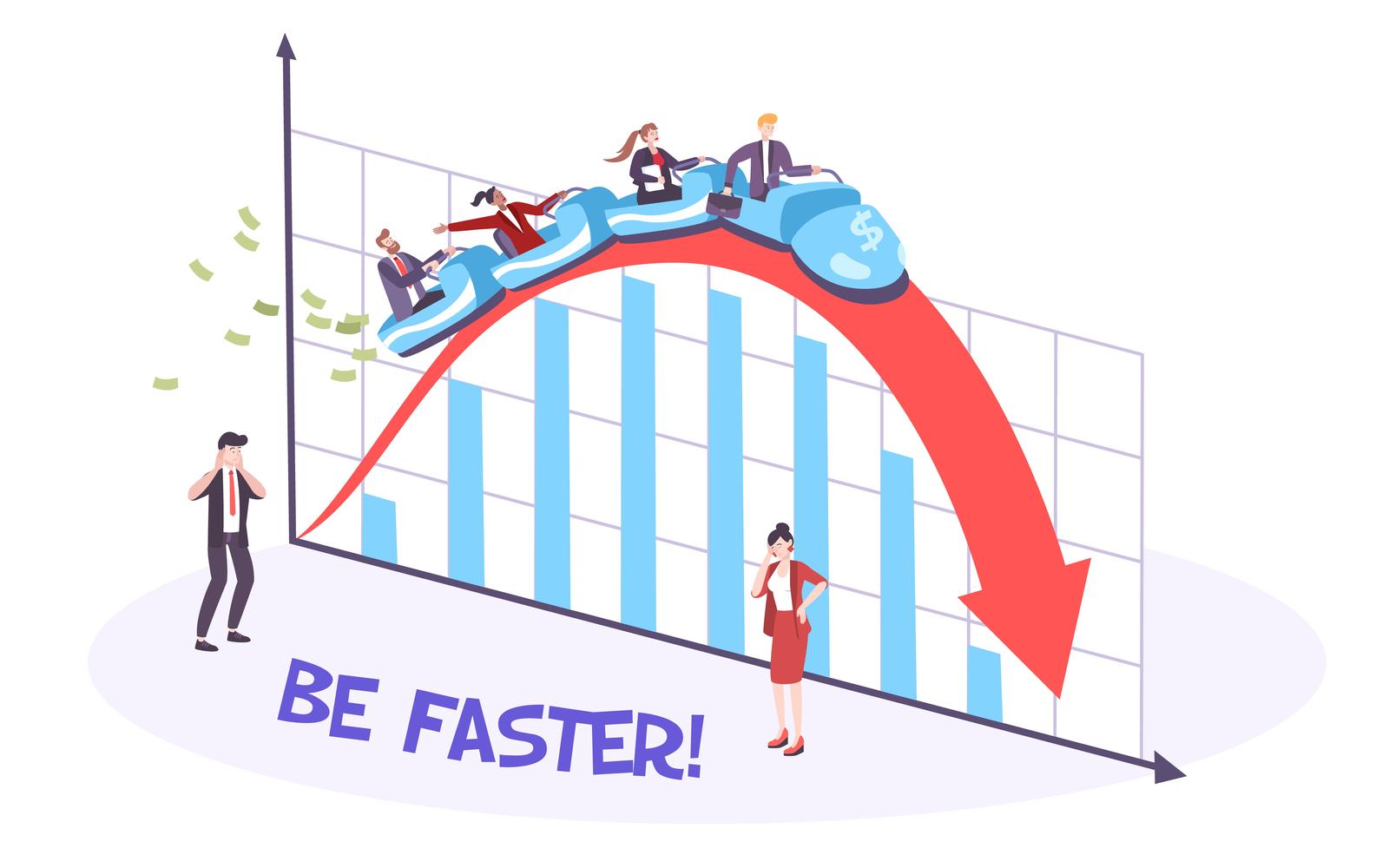 Roller Coaster Business Flat 191150718 Vector Illustration Concept