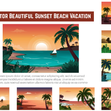 Beach Landscape Illustrations Templates 215393
