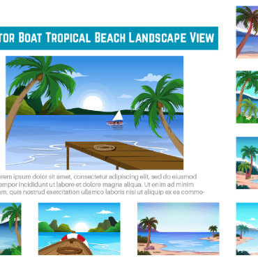 Beach Landscape Illustrations Templates 215394