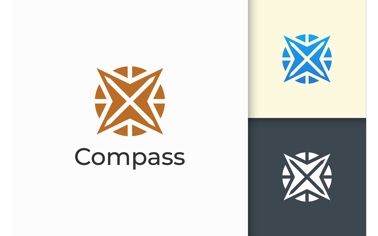 Compass Logo in Modern and Abstract Represent Journey