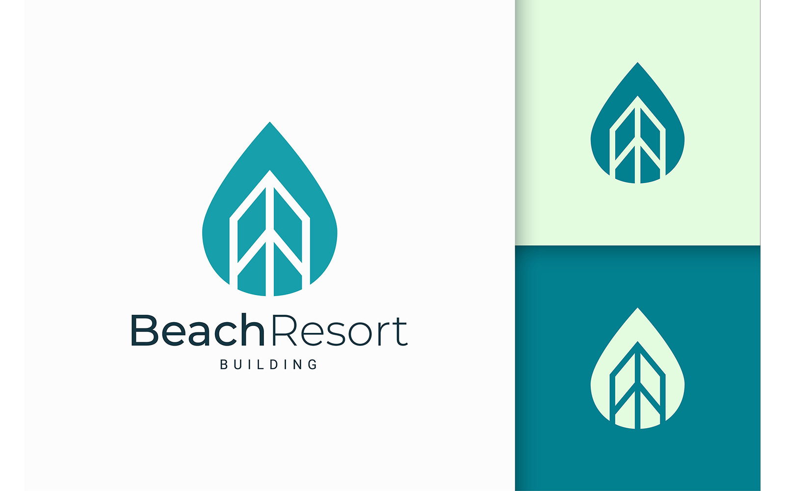 Modern and Simple Waterfront Apartment or Property Logo