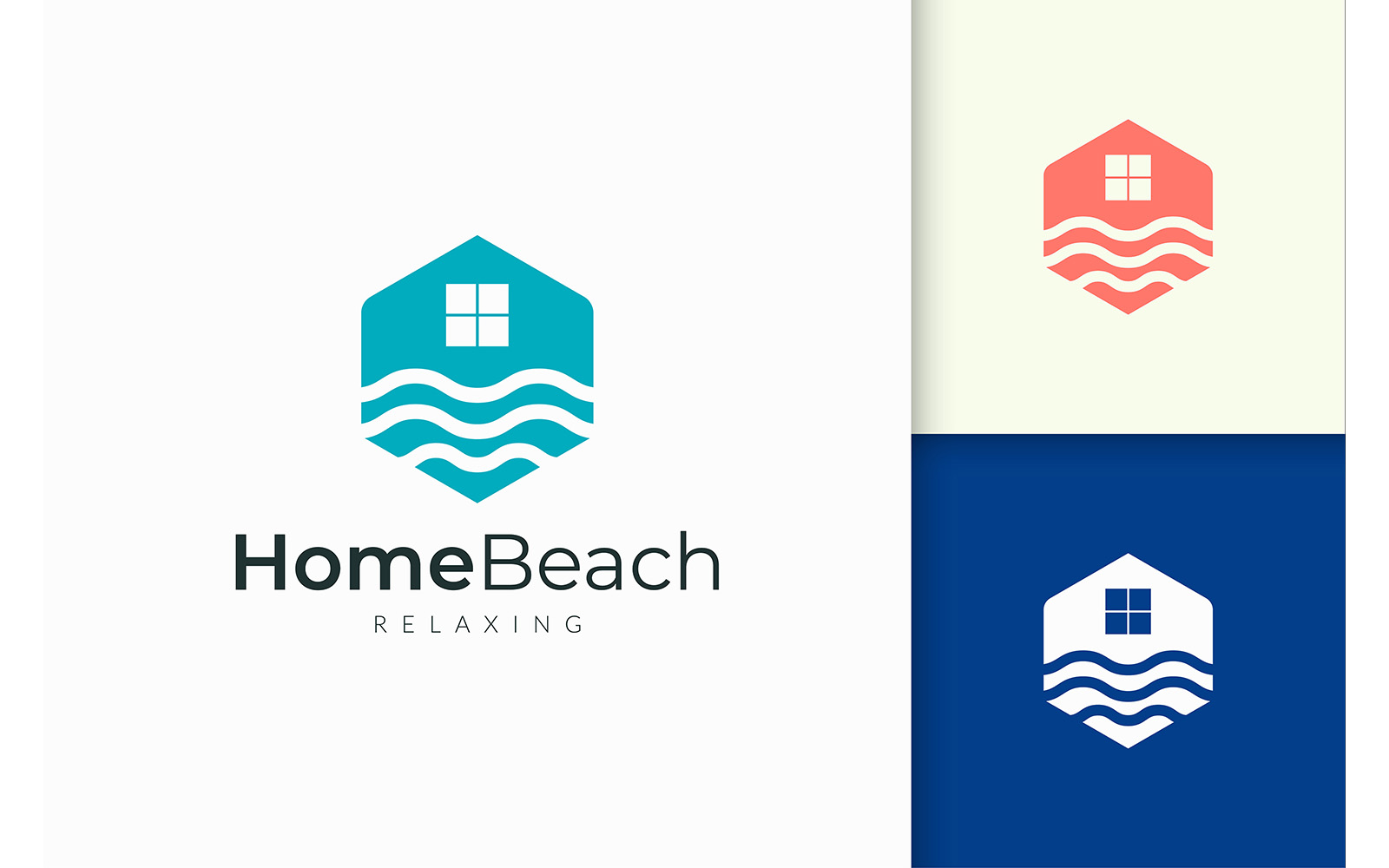 Home or Resort Logo in Waterfront for Real Estate