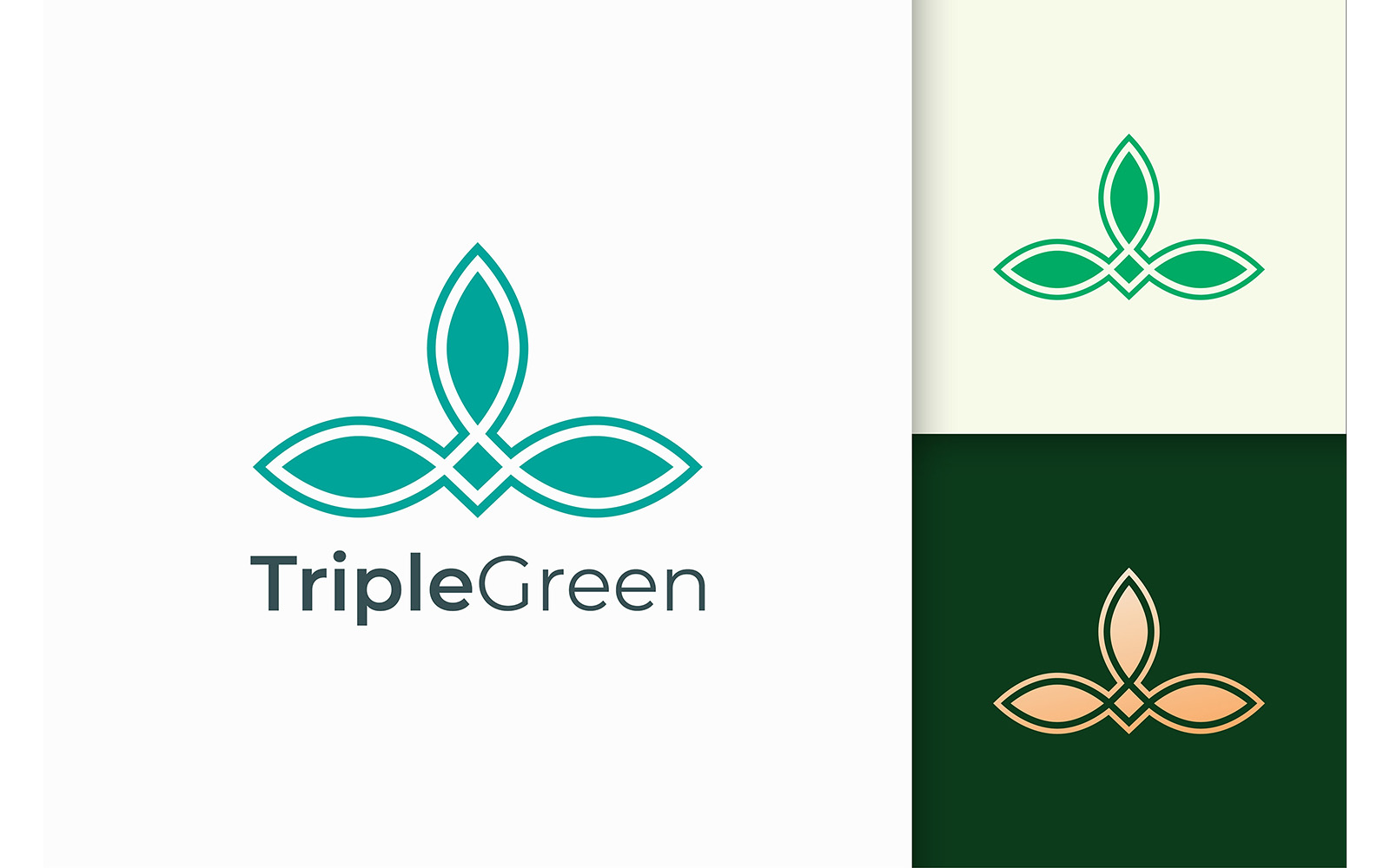 Triple Leaf Logo in Feminine and Luxury Style