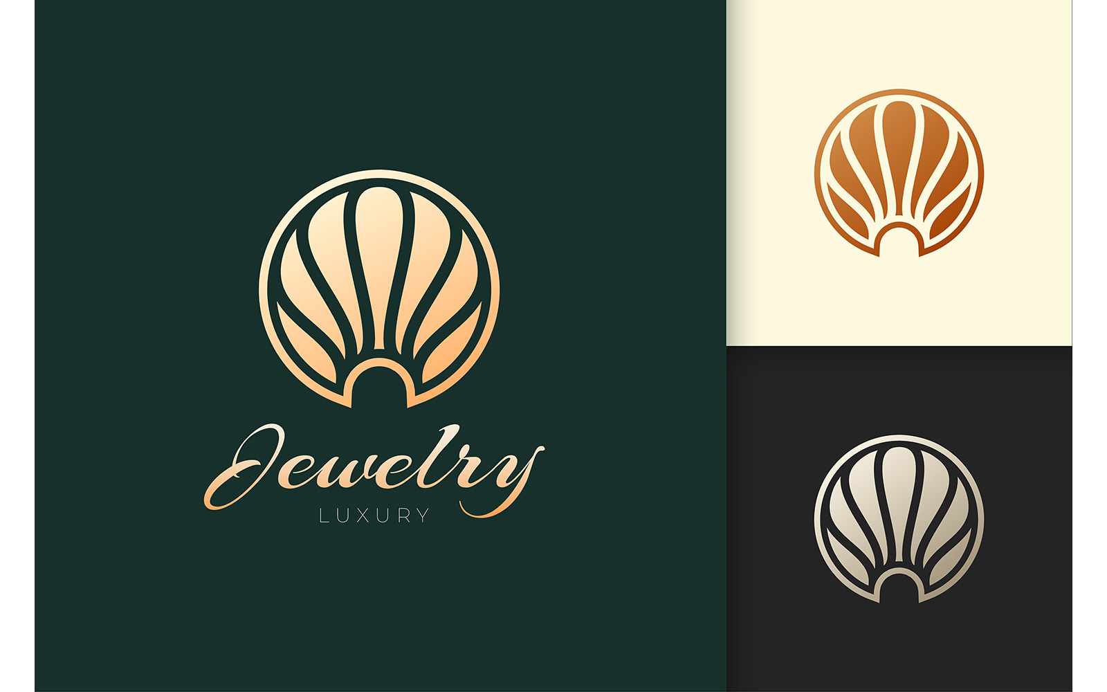 Luxury Pearl or Shell Logo Represent Jewelry or Gem