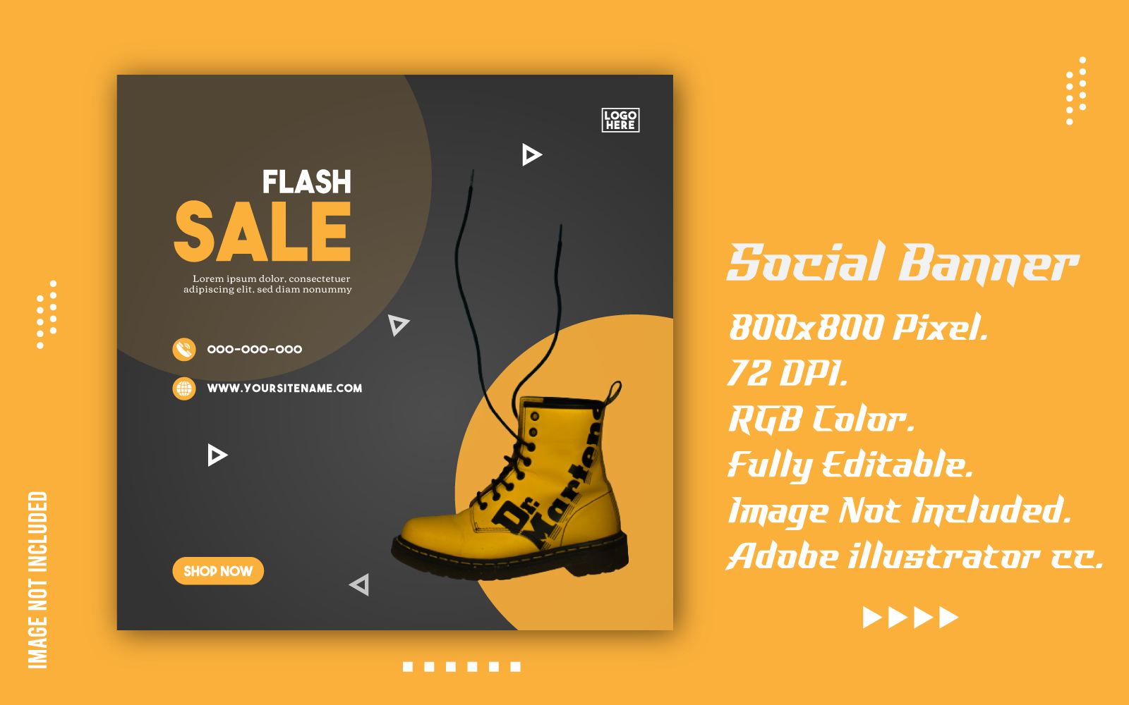 Social Media Shopping Ads Promotional Vector Banner