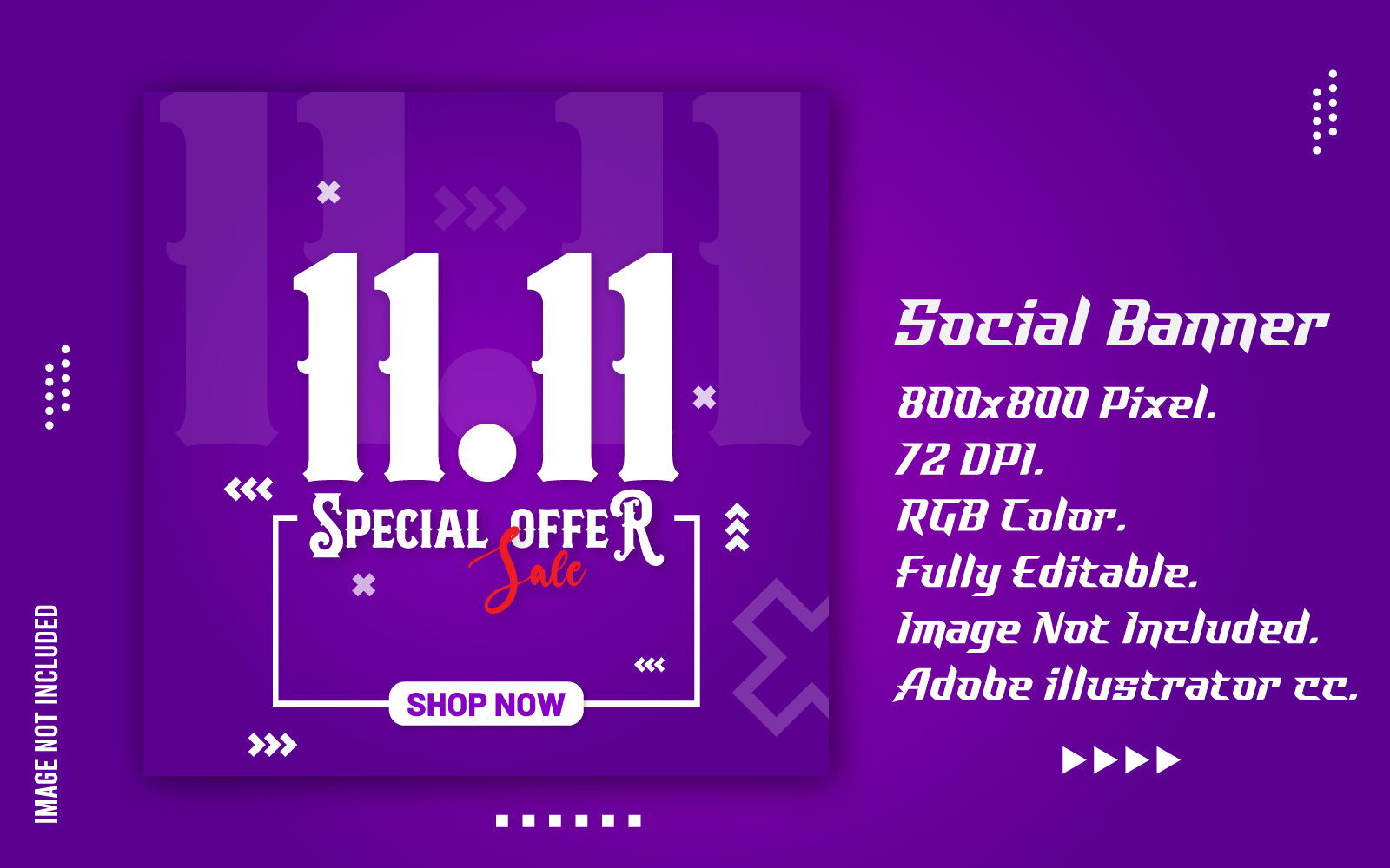 11-11 Social Media Shopping Vector Banner