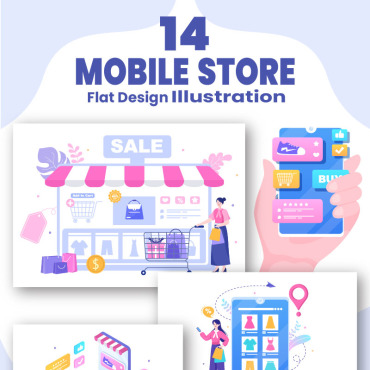 Store Mobile Illustrations Templates 215844