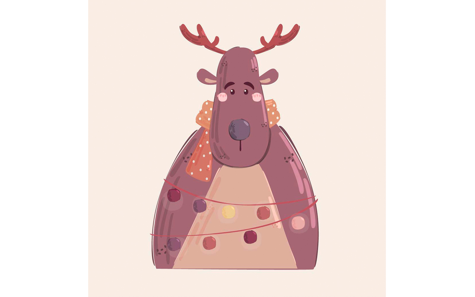 Christmas Deer Background Illustration