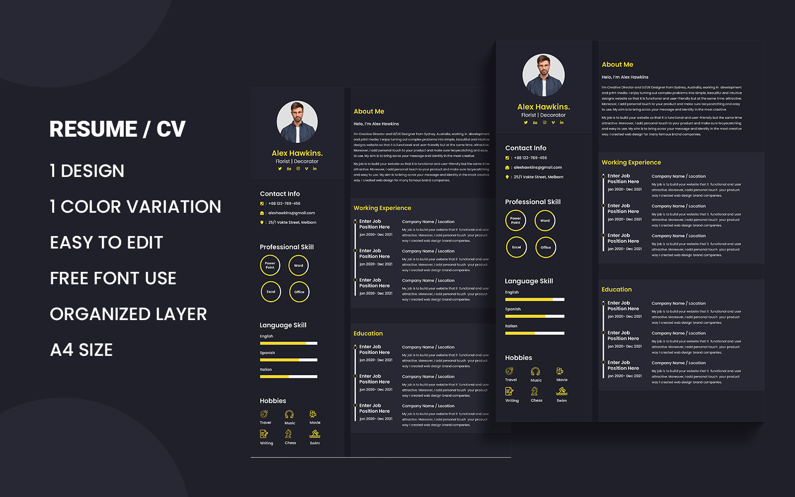 Modern and Creative CV Resume Template