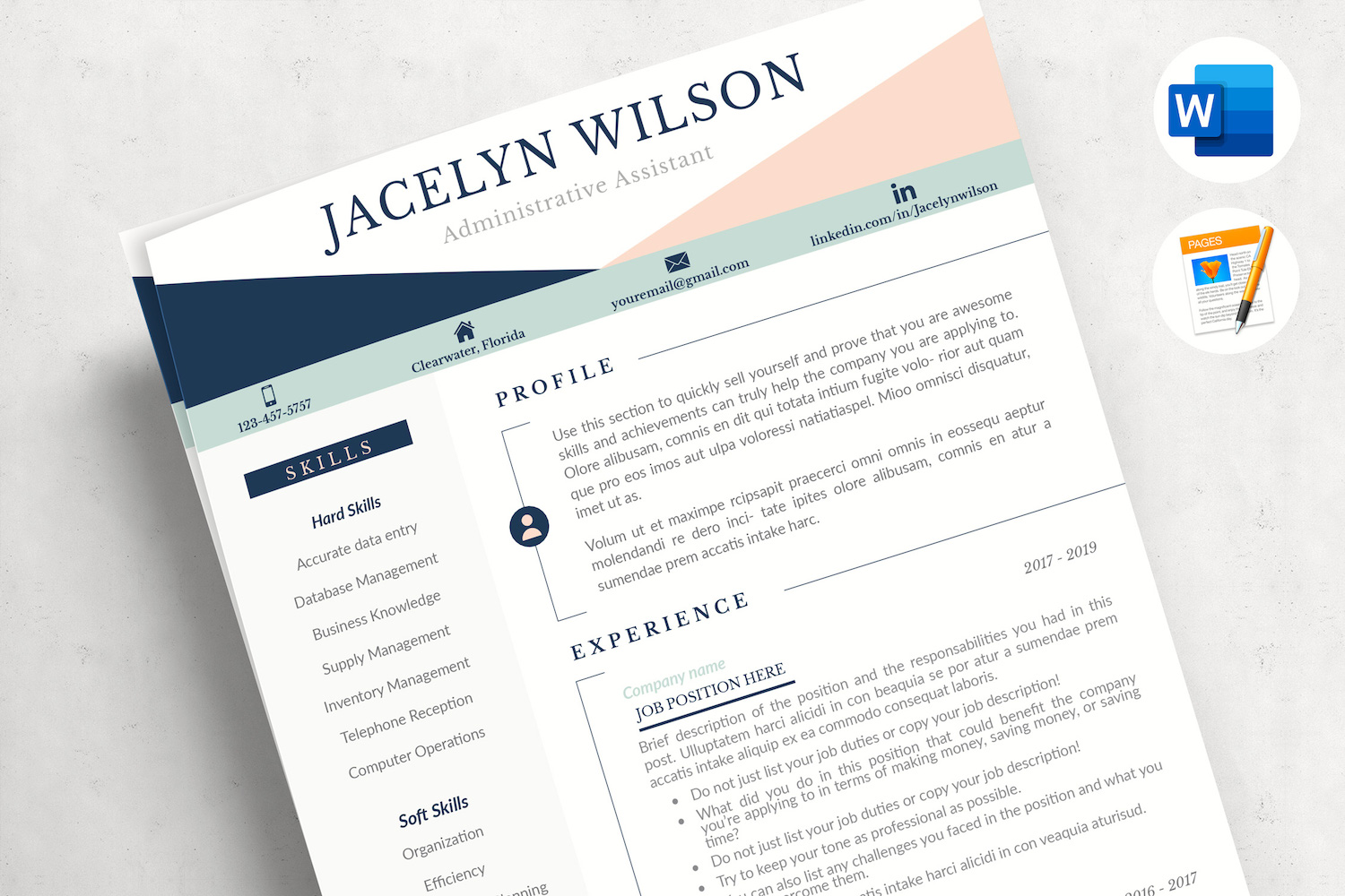 JACELYN - Professional Resume for Administrative Assistant and Matching Cover Letter