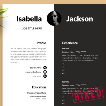 And White Resume Templates 216069