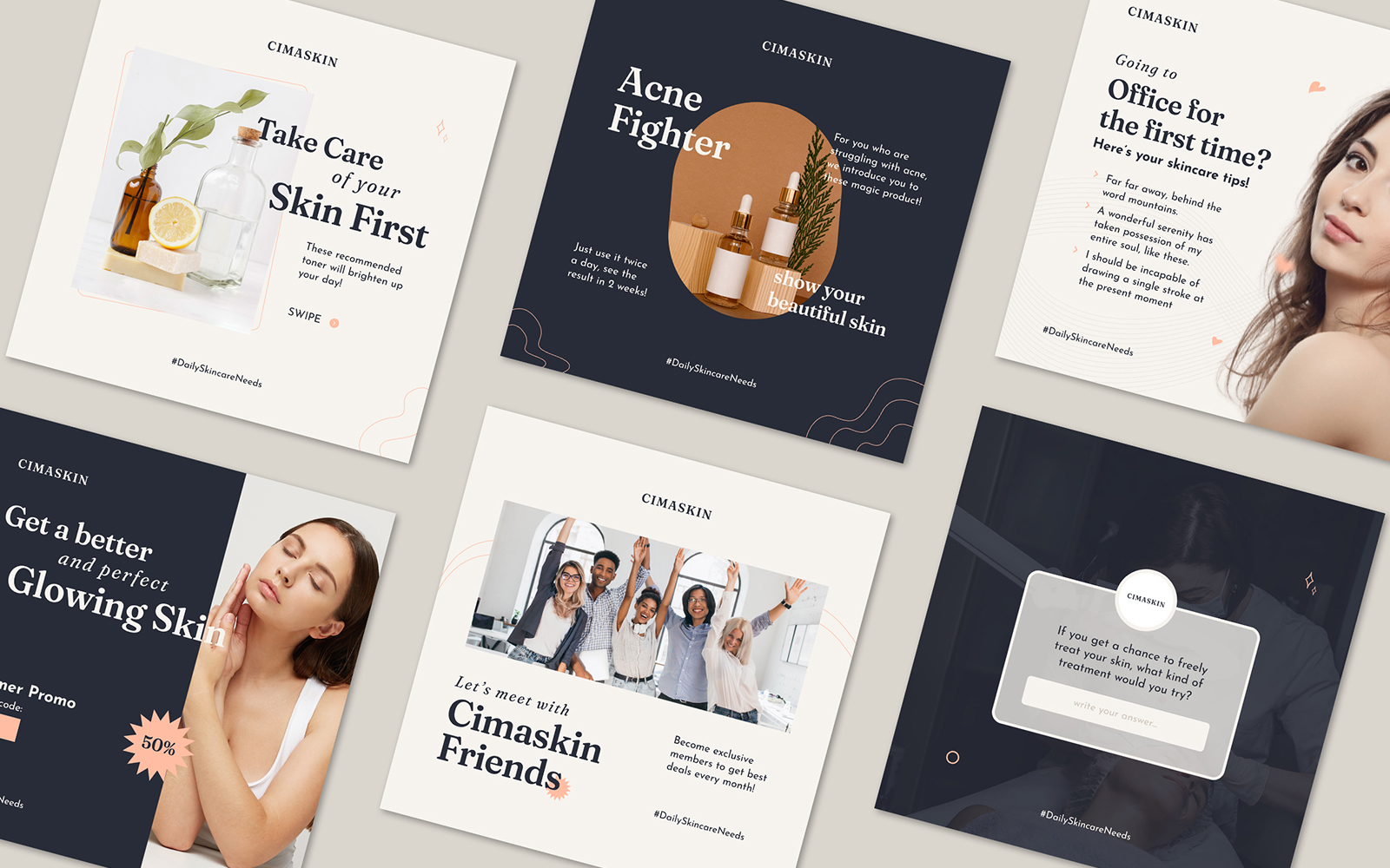 Fashion & Beauty Instagram Post Social Media Template - Earth Tone