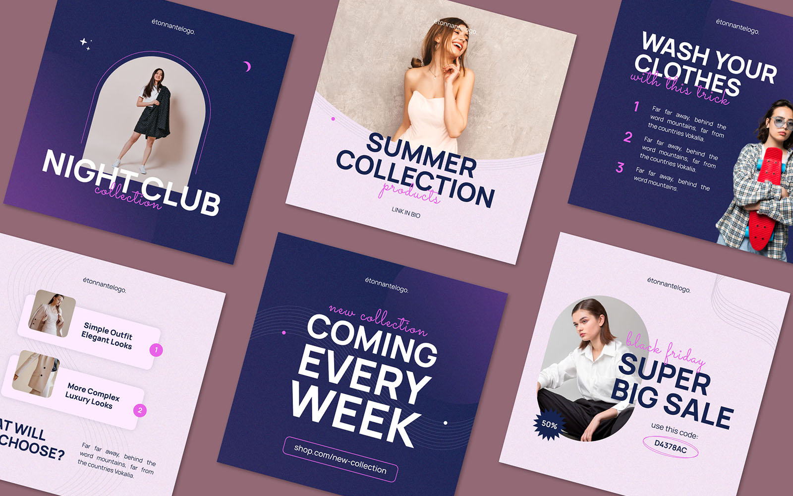 Retro Fashion Sale Instagram Post Social Media Template