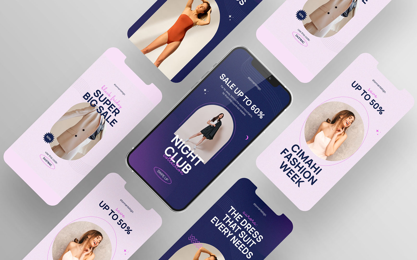 Retro Fashion Sale Instagram Story Social Media Template