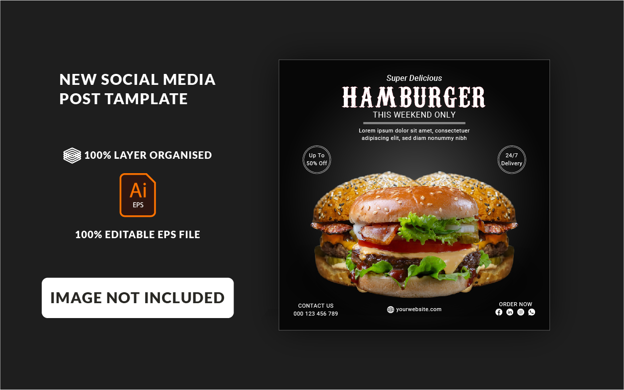 HamBurger Social media post template