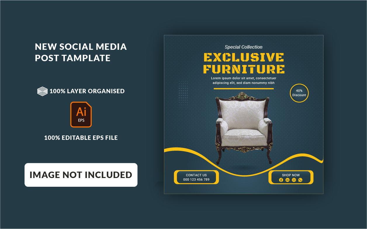 Exclusive Furniture Social media post template