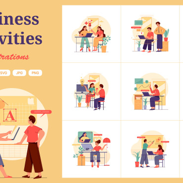 Teamwork Office Illustrations Templates 216105