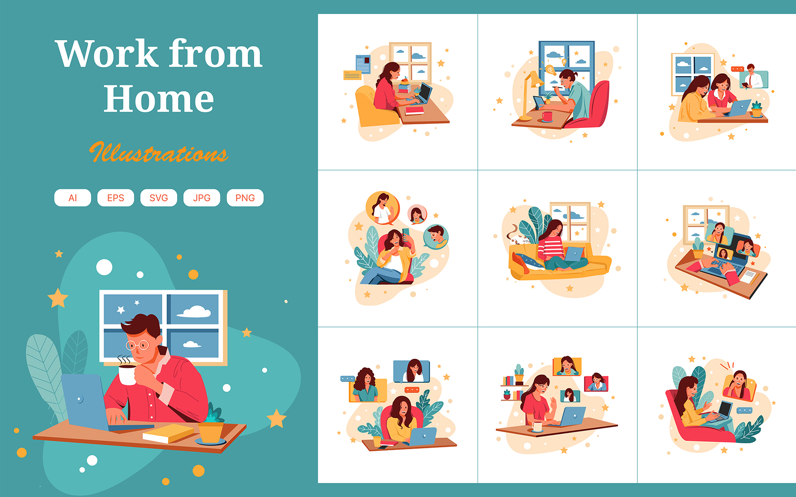 M342 - Work from Home Illustrations