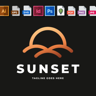 Logo Sunset Logo Templates 216221