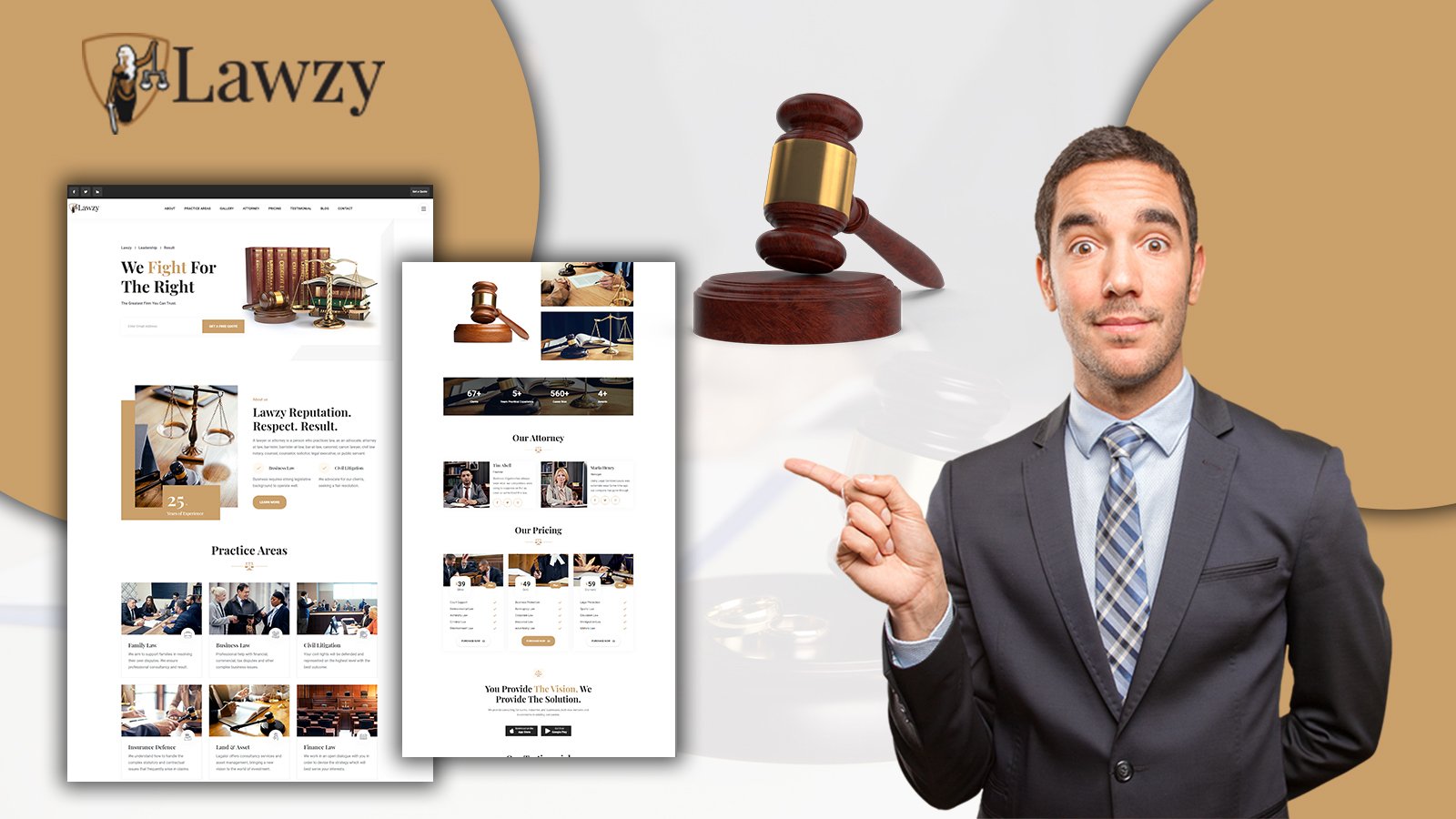 Powar-Lawzy Lawyers and Law Firm Landing Page WordPress Theme