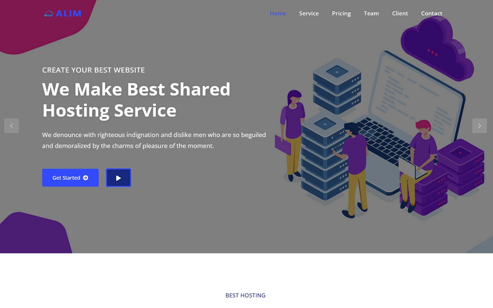 Alim - Web Hosting Bootstrap Landing Page Template