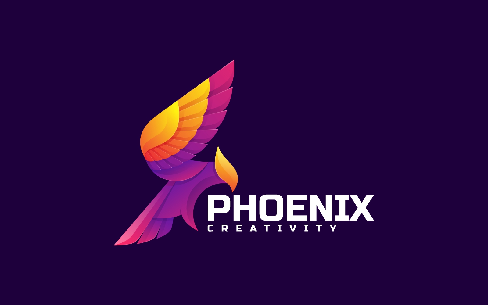 Vector Phoenix Gradient Colorful Logo Style