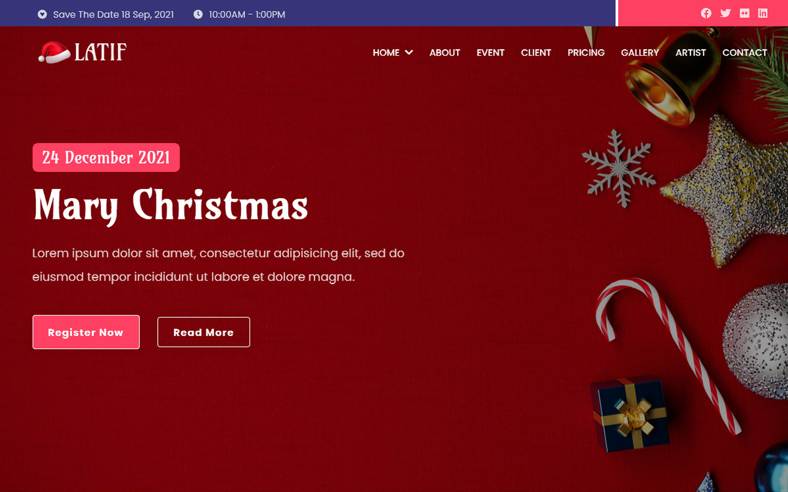 Latif - Christmas Event Landing Page Theme