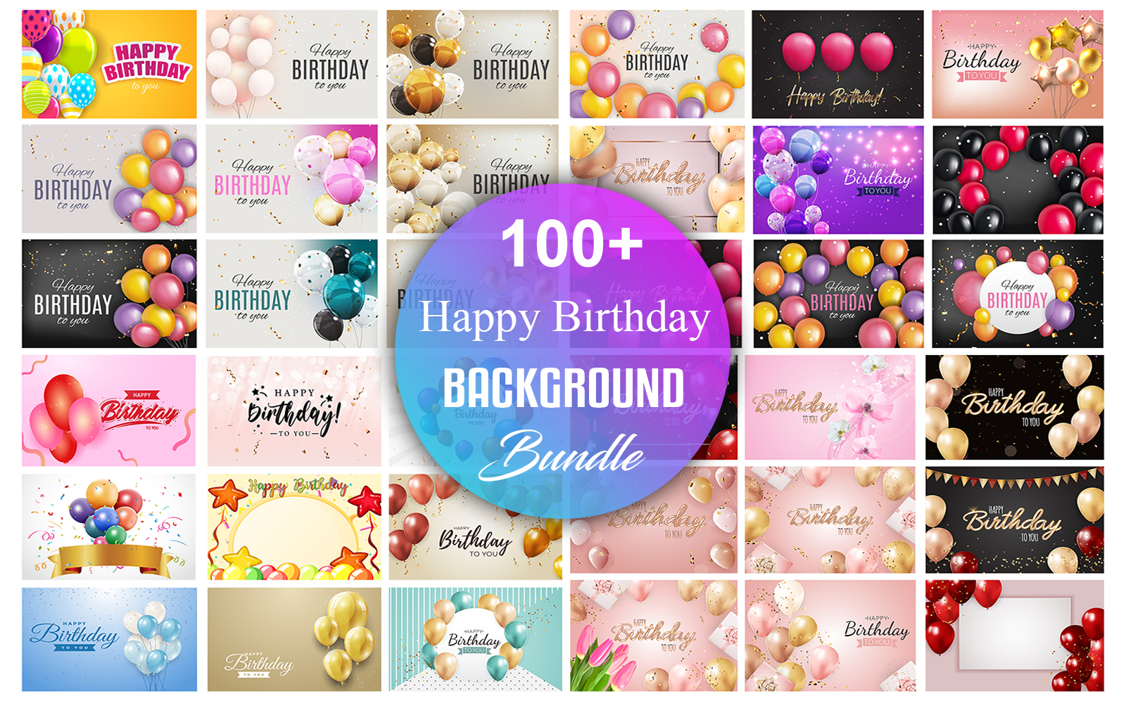 Happy Birthday Background Bundle