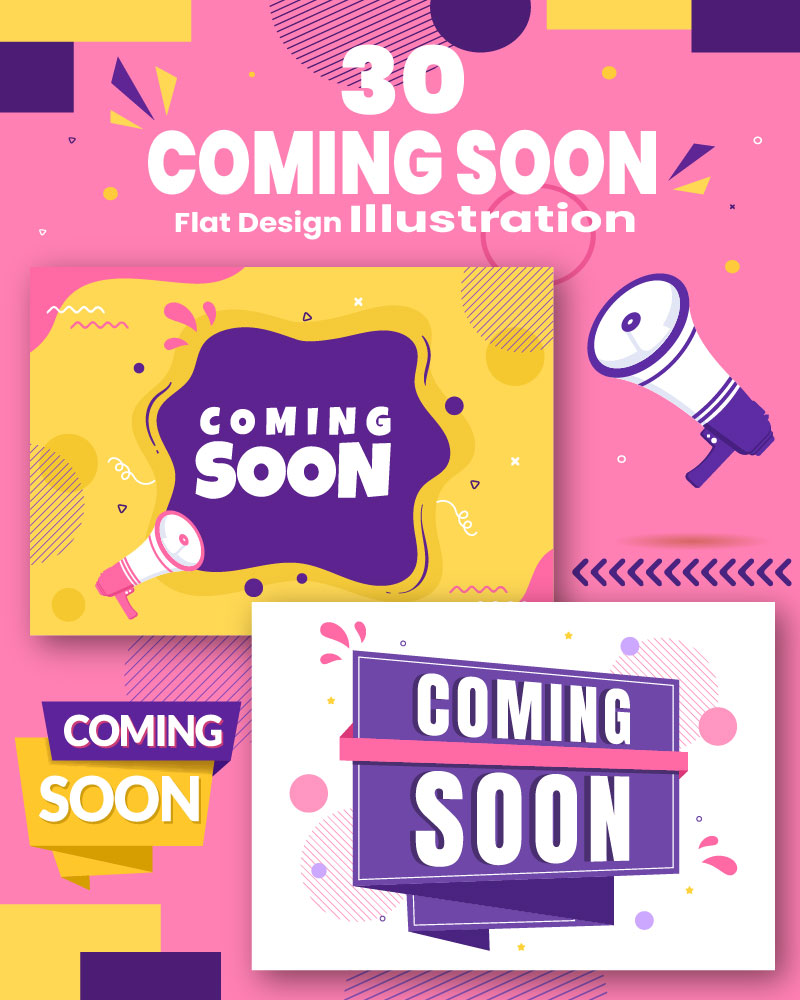 30 Coming Soon Banner Background Illustration