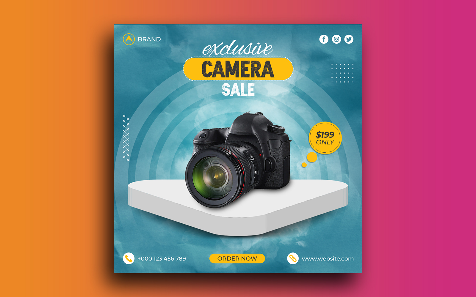 Camera Sale Social Media Post Instagram Post Banner Template