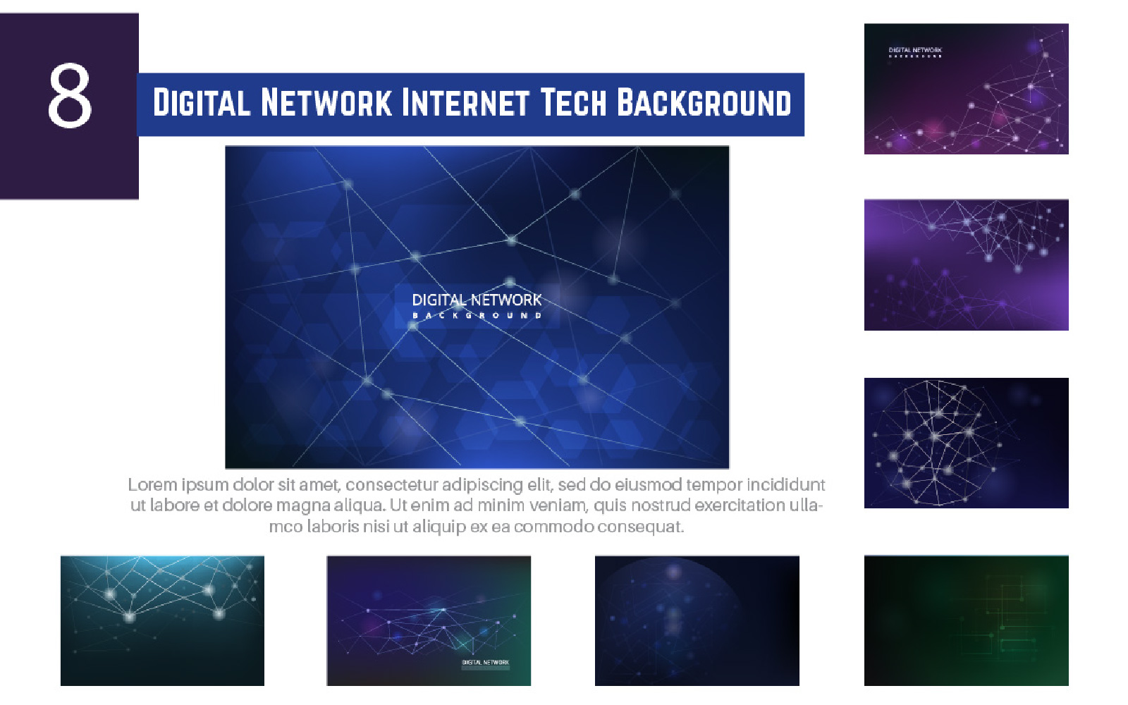 8 Digital Network Internet Tech Background